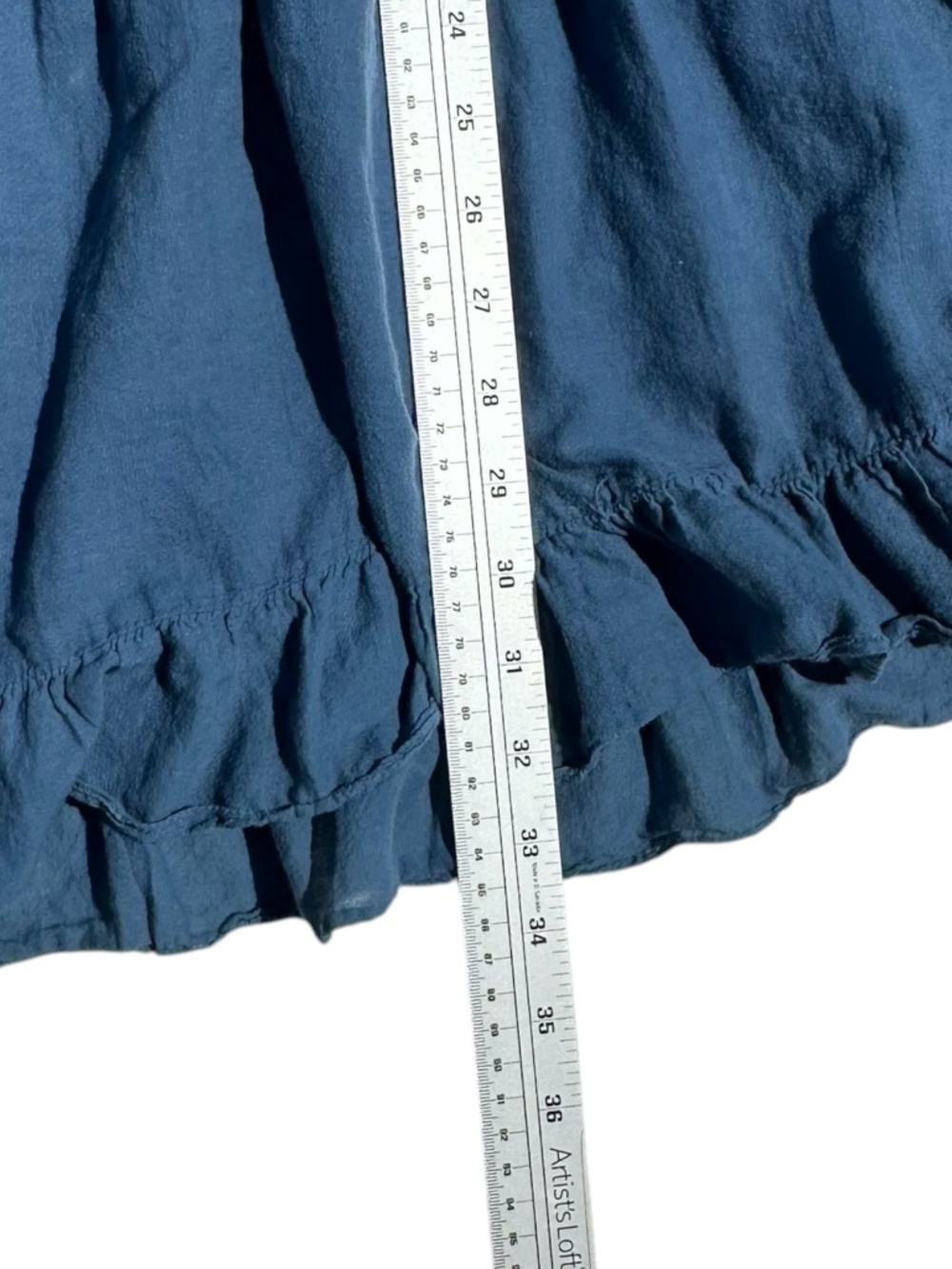 Boho Blue Tiered Babydoll Dress Crochet Lace Trim Smocked Mini Small - Picture 6 of 6